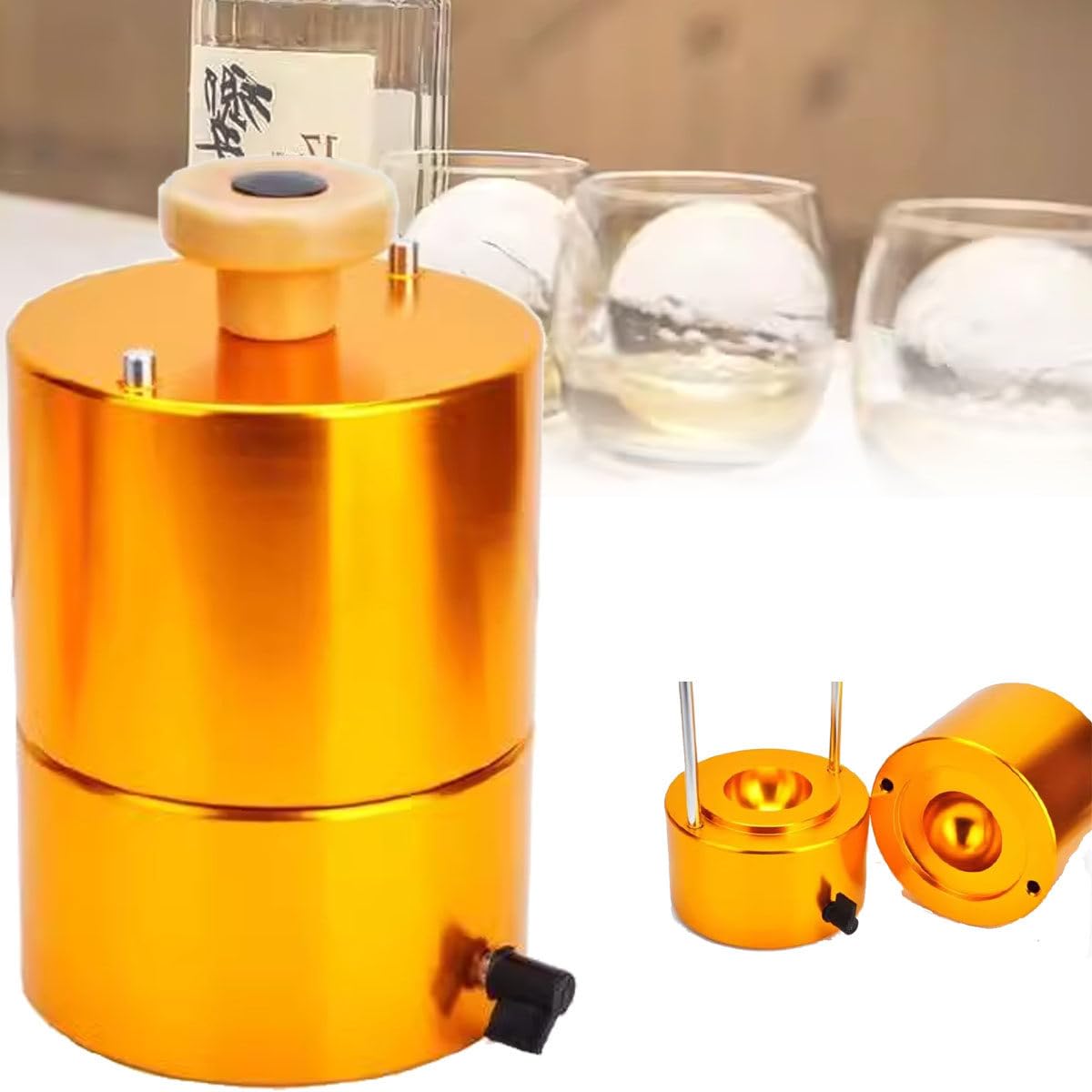 Presse à boule de glace, fabricant de balles de glace, comptoir des créateurs de glace pour le whisky de cocktail à café, gadgets de cuisine cadeaux pour gelée de jus de lait,80mm
