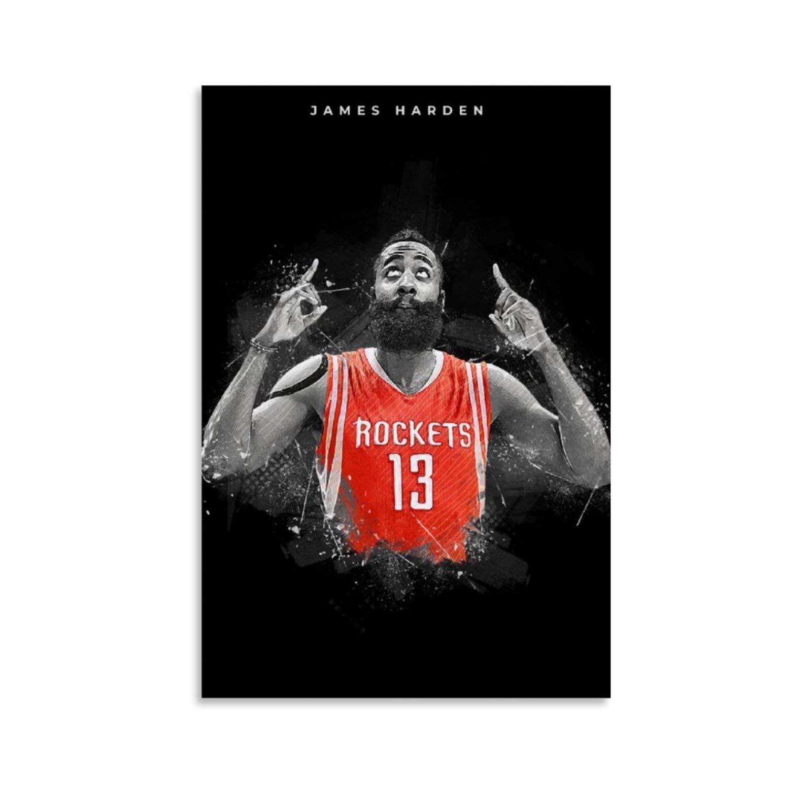 Lkjhlk Boys Unframe-Style1 James Harden Harden Poster Basketball 1 Wall Decor Canvas Art Painting Print For Office Bedrooms Homes Dorm - Gift For Man 12X18inch(30X45cm)