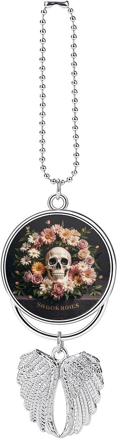 Bonsai Tree Sugar Skull Guardian Angel Car Charm for Rear View Mirror