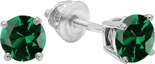 Dazzlingrock Collection Aretes solitarios redondos de 0.217 in para ella en plata de ley 925