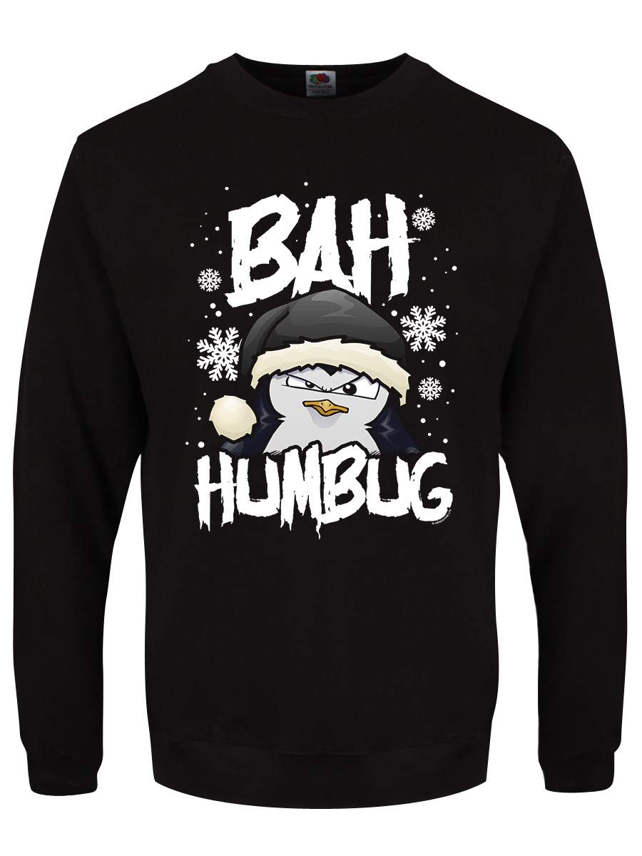 Psycho Penguin Men's Black Bah Humbug Christmas Jumper