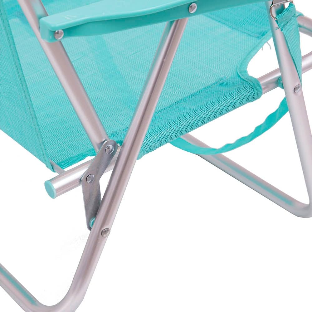 LOLAhome Pack 2 Sillas Playa Plegables | Ligera Portátil | Baja y Posición Fija | para Camping Piscina, Terraza o Jardín o Exterior Aguamarina