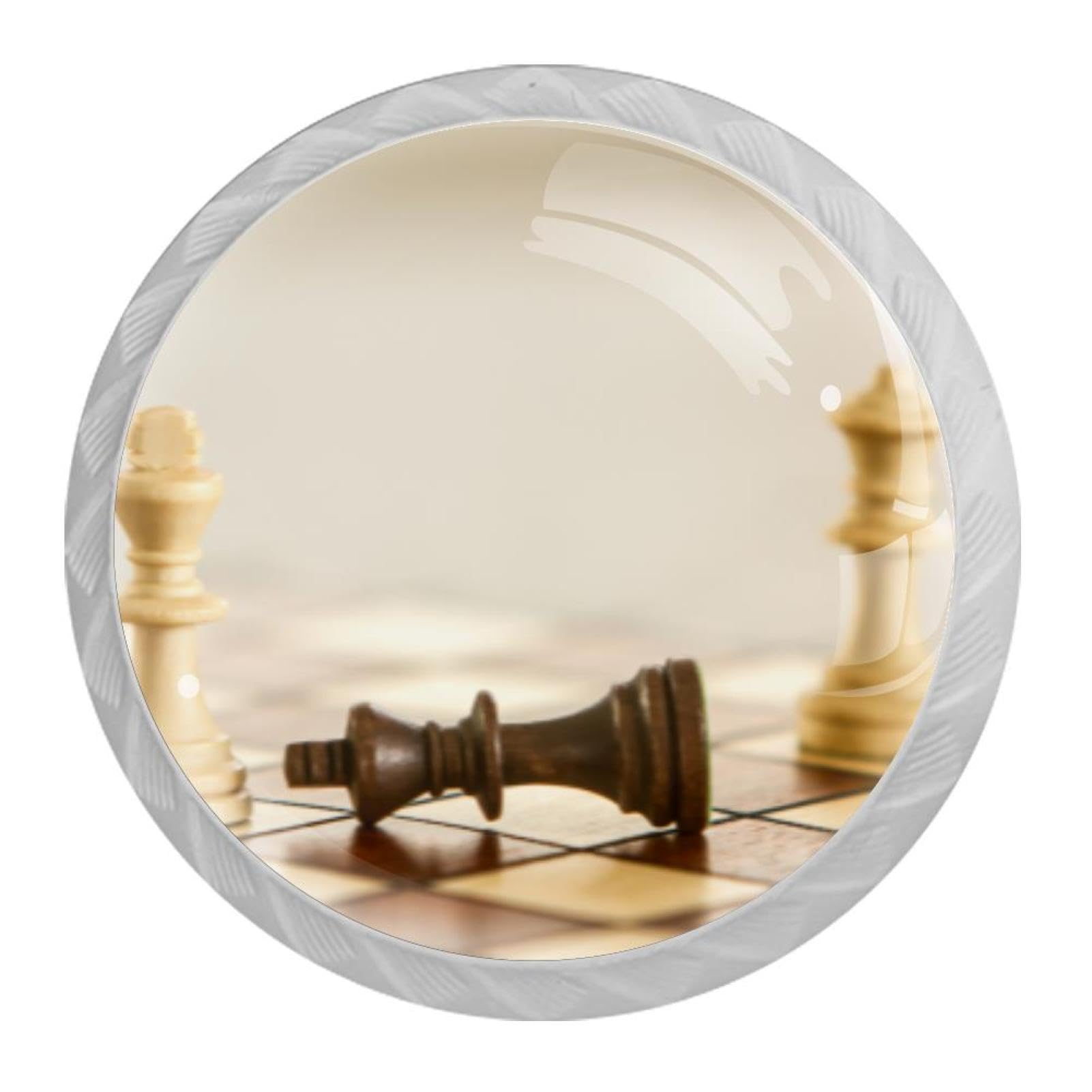 Tqmspg 4 Pieces Drawer Pulls Chess Door Knobs Dresser Handles for Kitchen Wardrobe Cupboard Hardware Furniture