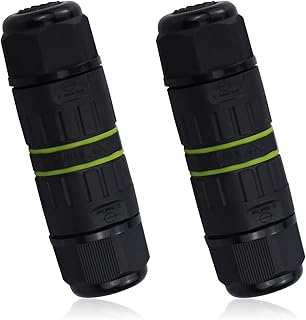 IP68 Waterproof Junction Box, 2 Pcs Outdoor Electrical Junction Box, Electrical Cable Connectors, Electric Sleeve Coupler Wire Connectors for Ø5mm-9mm Cable