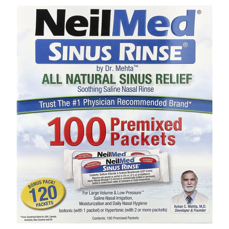 Sinus Rinse Refill Packets, 100 Ct (Package may vary)