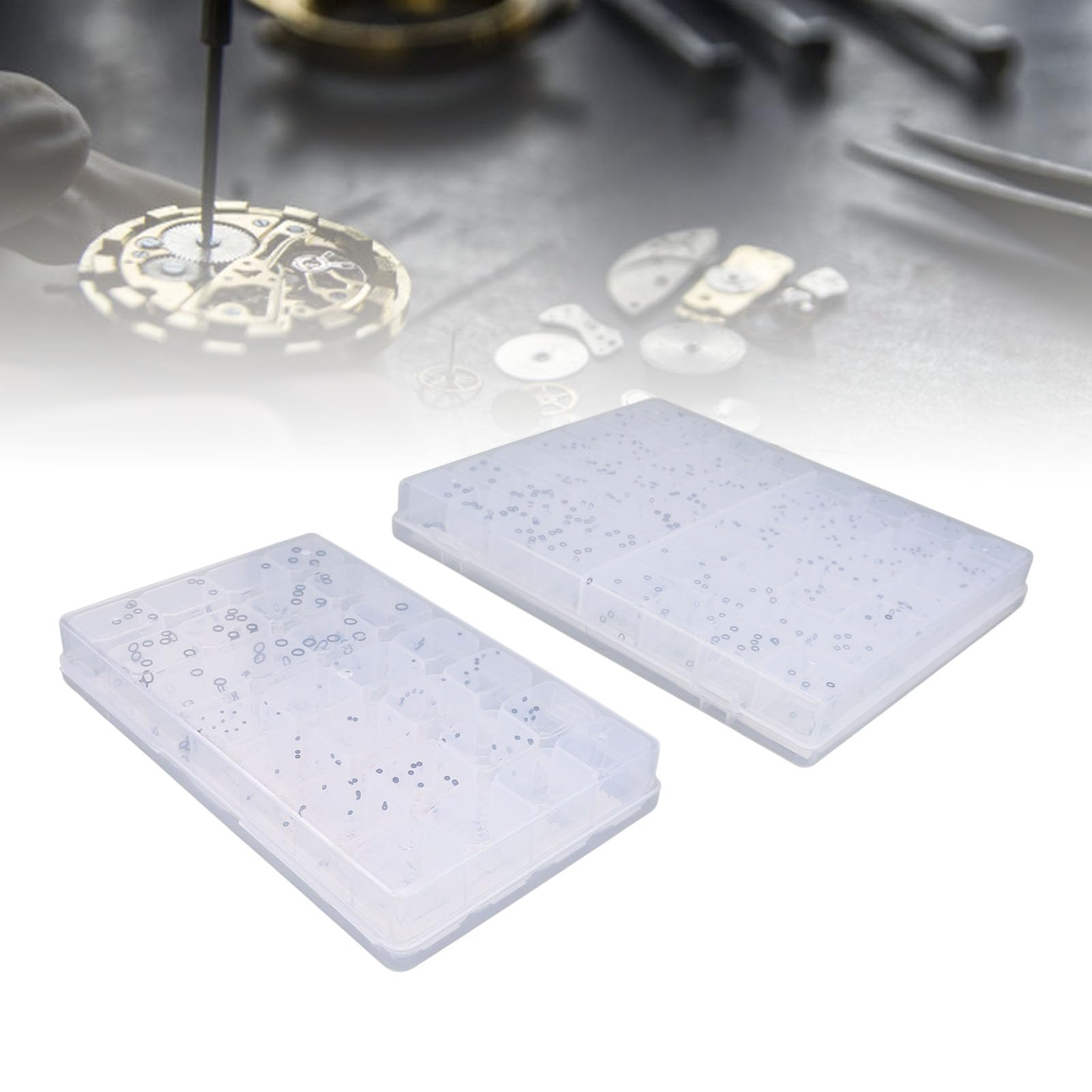 Brrnoo Kit Assortimento di O-ring per Orologi di 80 Diverse Dimensioni, Anello per in Gomma Resistente All'acqua Ad Alta elasticità con Scatola di Immagazzinaggio, per la Riparazione