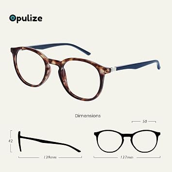 OPULIZE MET Reading Glasses for Women Men, Slim Round Frame with Spring Hinges and Scratch Resistant, Brown +1 (Pack of 1)