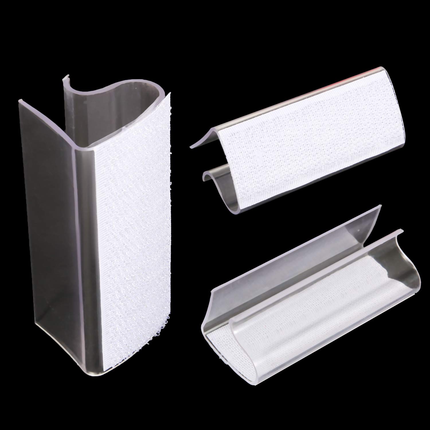 PROLOSO 50 Pcs Table Skirting Clips Tablecloth Clamps with Hook and Loop for 3/4-1 Inch Edge Table Skirt Hook Fastener for Indoor Outdoor Events