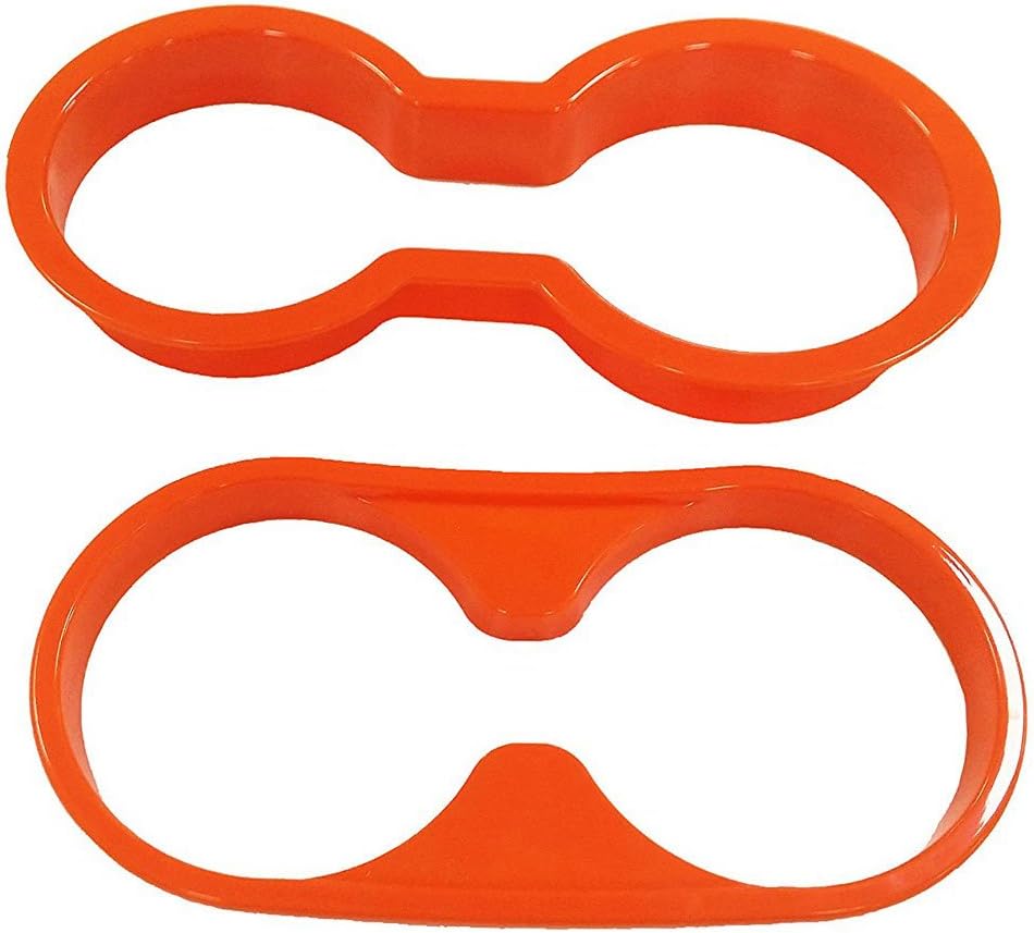 E-cowlboy 4PCS Interior Accessories Decoration Kit - Cover Trim & Holder Trim for Jeep Wrangler JK JKU 2011-2018 4-Door (Orange)