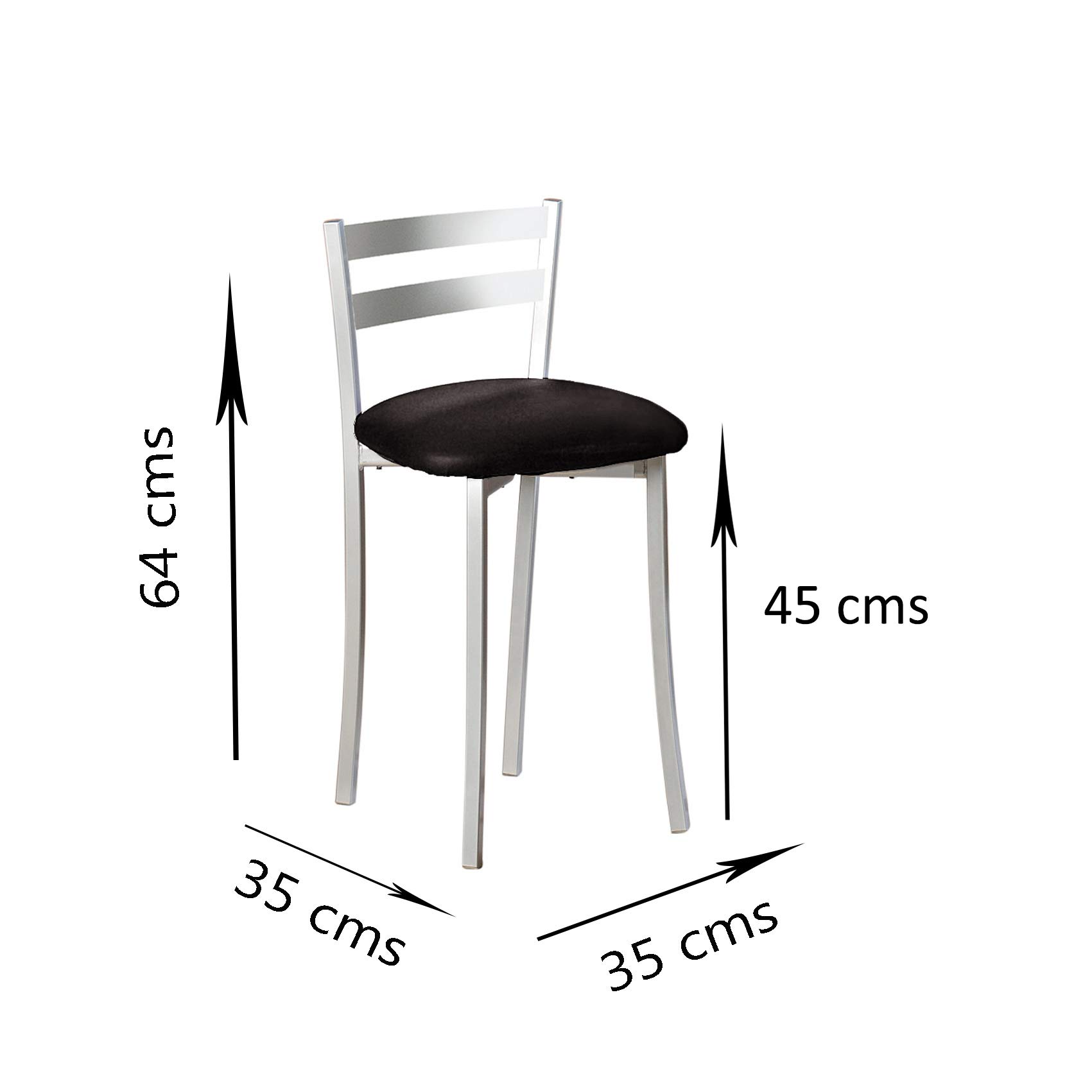 ASTIMESA Due sgabelli da cucina con schienale a strisce in metallo finta pelle beige, altezza della seduta: 45 cm (tavolo)