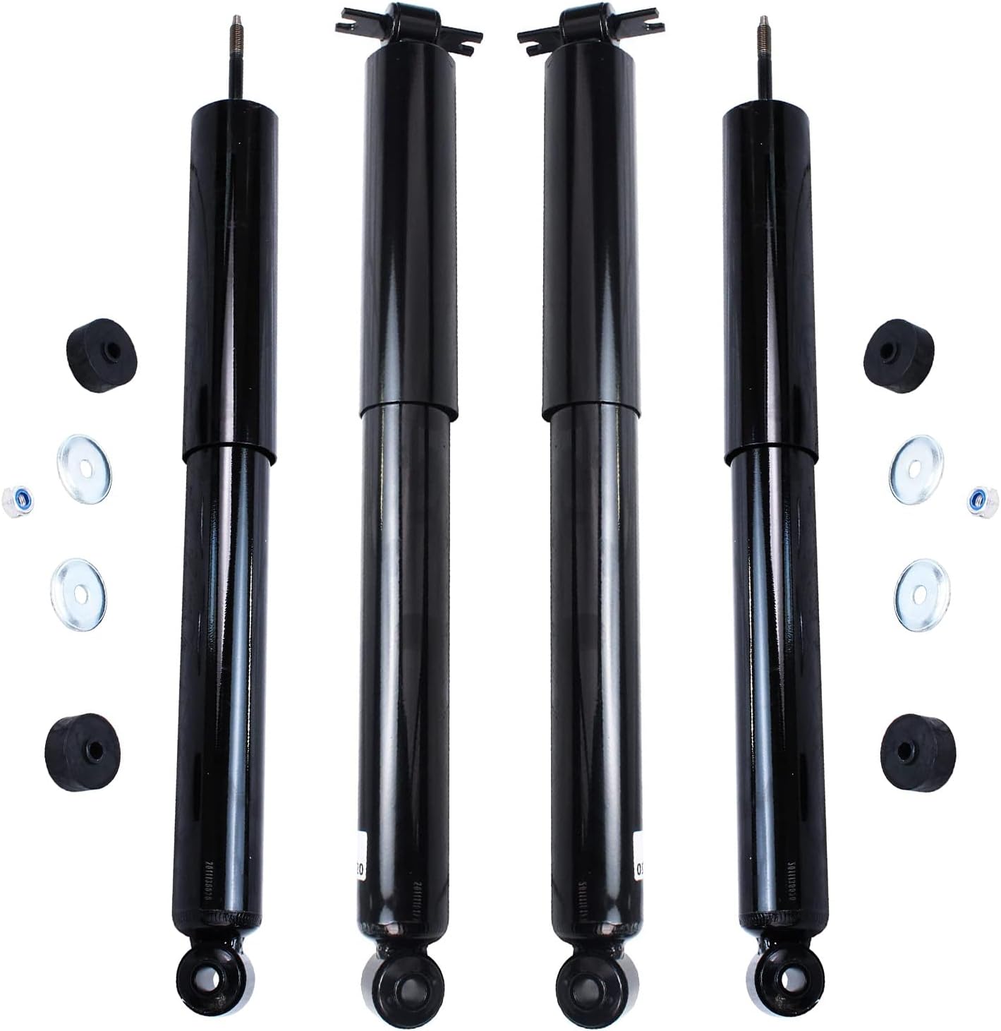 Front and Rear Shock Absorbers for 2007-2017 Jeep Wrangler, 2018 Wrangler JK 4 Complete Shock Absorber Assembly 2008 2009 2010 2011 2012 2013 2014 2015 2016 Replacement