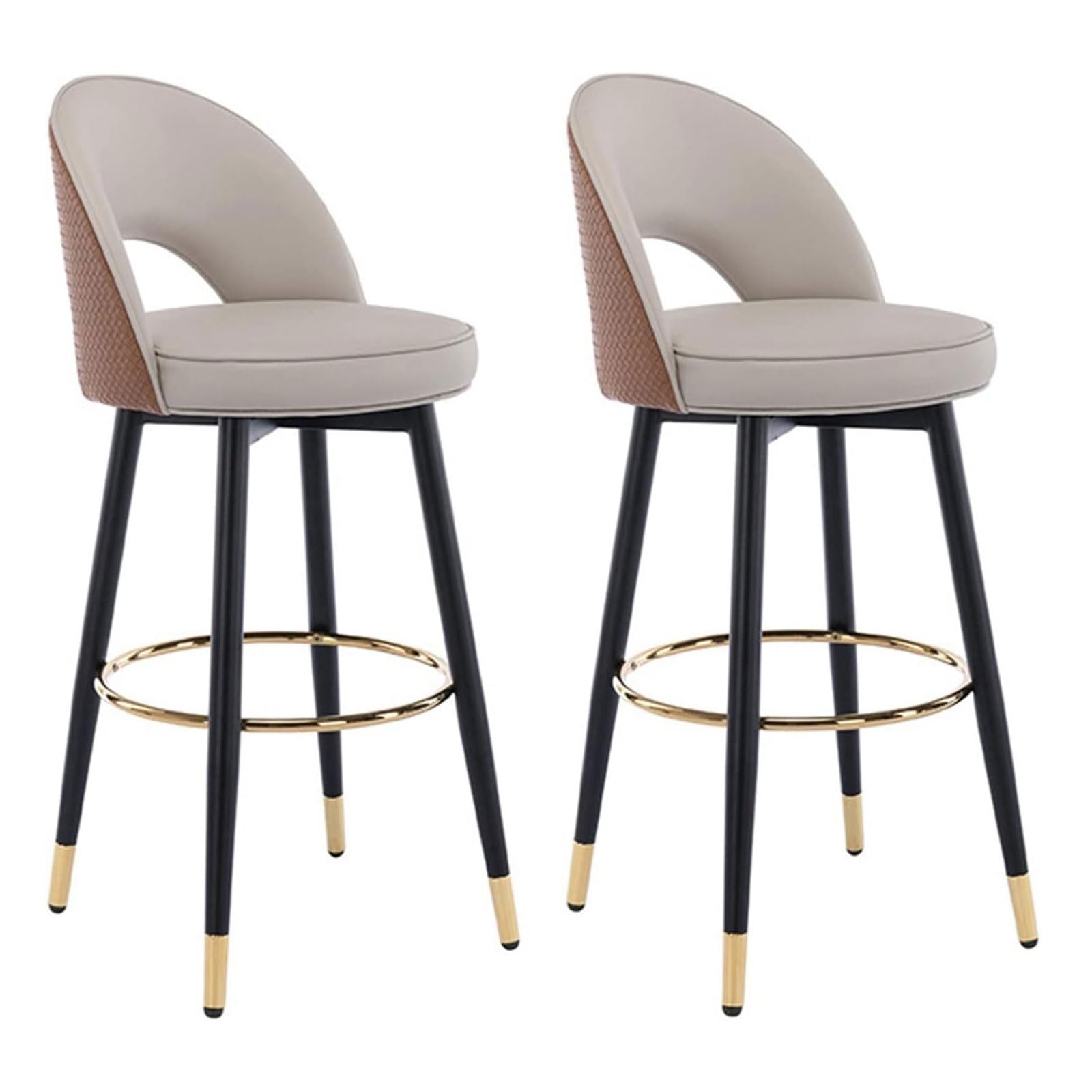 Tabourets de bar pivotants lot de 2 avec dossier et accoudoirs réglés pour comptoir