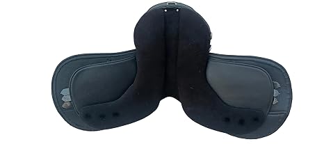 Synthetic Leather Treeless Horse Saddle Lightweight Durable All Purpose Riding Saddle Black 15 Inch Seat