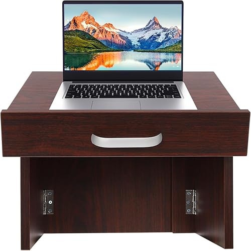 Podio plegable para mesa, soporte de podio plegable portátil, atril de escritorio plegable, soporte de podio de 14.57 x 10.16 x 12.6 pulgadas,