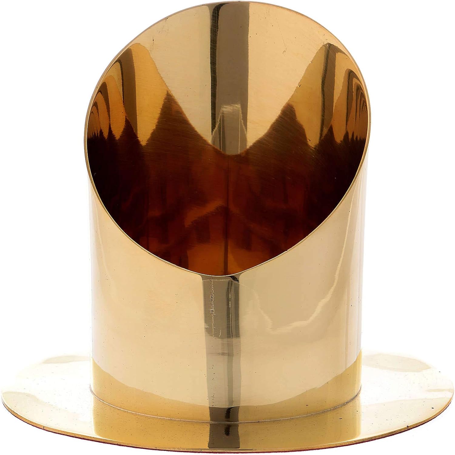 Cylindrical Candlestick in Polished Gold Plated Brass d. 3 in