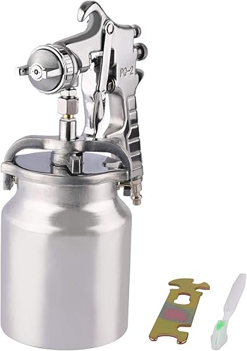 Pistola de pintura profesional, pistola rociadora de alimentación de sifón de alta presión con taza de 1000 cc, tamaño de punta de boquilla de 0.118