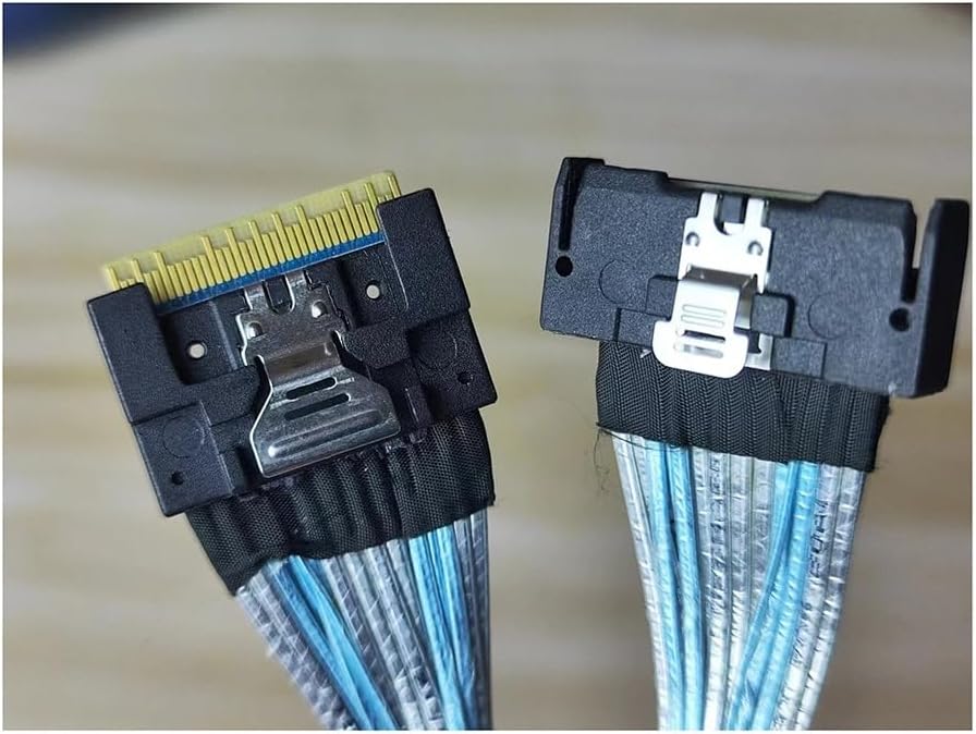 [Scorrcade] スリムラインSAS MCIO SFF-8654 8Iから標準8654 8X NVME接続用データケーブル、高