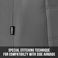 Vista 4 de carXS - Fundas de asiento de automóvil de cuero gris para asientos delanteros, 4 fundas de asiento de piel sintética para automóviles, incluye