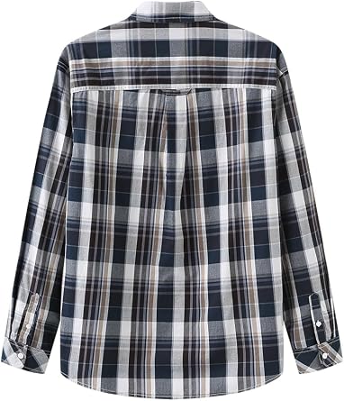 SEMIR Men Casual Long-Sleeved Striped Simple Button Down Shirt