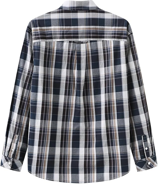 SEMIR Men Casual Long-Sleeved Striped Simple Button Down Shirt