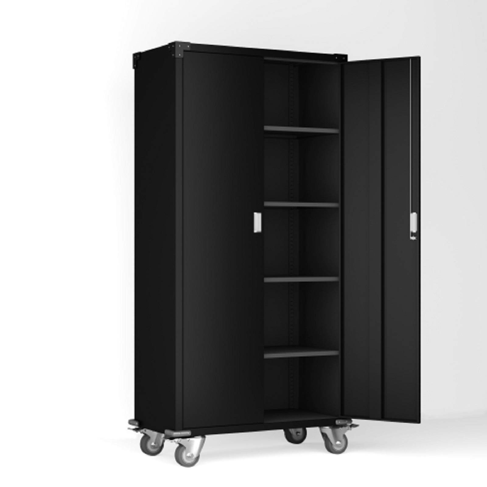 Buy Mskewoax 72''H Steel Storage with Wheels and Lock, Metal