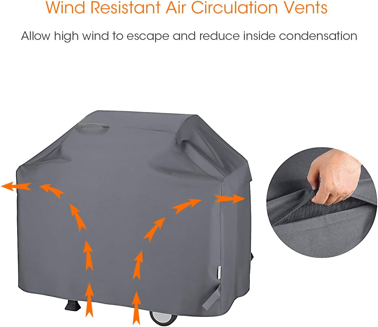 Unicook Grill Cover 55 Inch, Heavy Duty Waterproof BBQ Cover, Fade Resistant BBQ Grill Cover , Compatible with Weber, Char-Broil, Nexgrill and More Grills, Protect Your Grill Like New, Grey