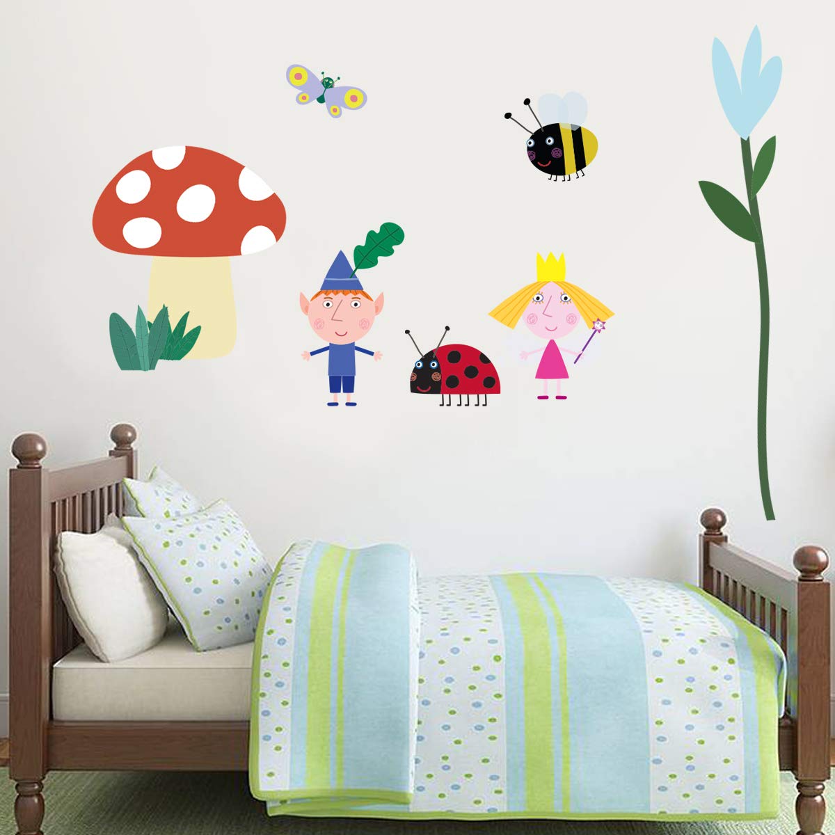 Beautiful Game Green, Brown Ben & Holly's Little Kingdom Forest Wall Sticker Set Vinyl Decal (120Cm Width X 60Cm Height)