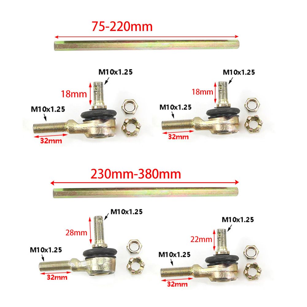 SIKUAI Motorcycle M1027cm Bolt Tie Rod Ball Joiner Steering Shaft
