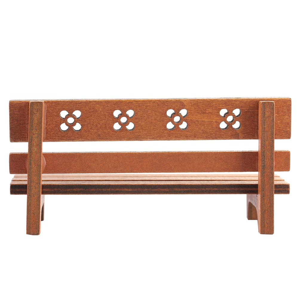 Banc De Jardin Miniature 1/12 – Bois – Meuble De Poupée – Marron Ou Blanc – Pour Maison De Poupée Et Décoration