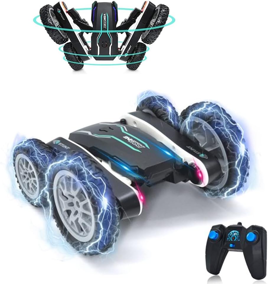 Swift Remote Control Car 4WD RC Stunt Car 360¬∞Rotating Double Side Flips High Speed Rechargeable Radio Controlled Cars 2.4Ghz Remote Control Car for Boys Age 3 to 12 - (Black)