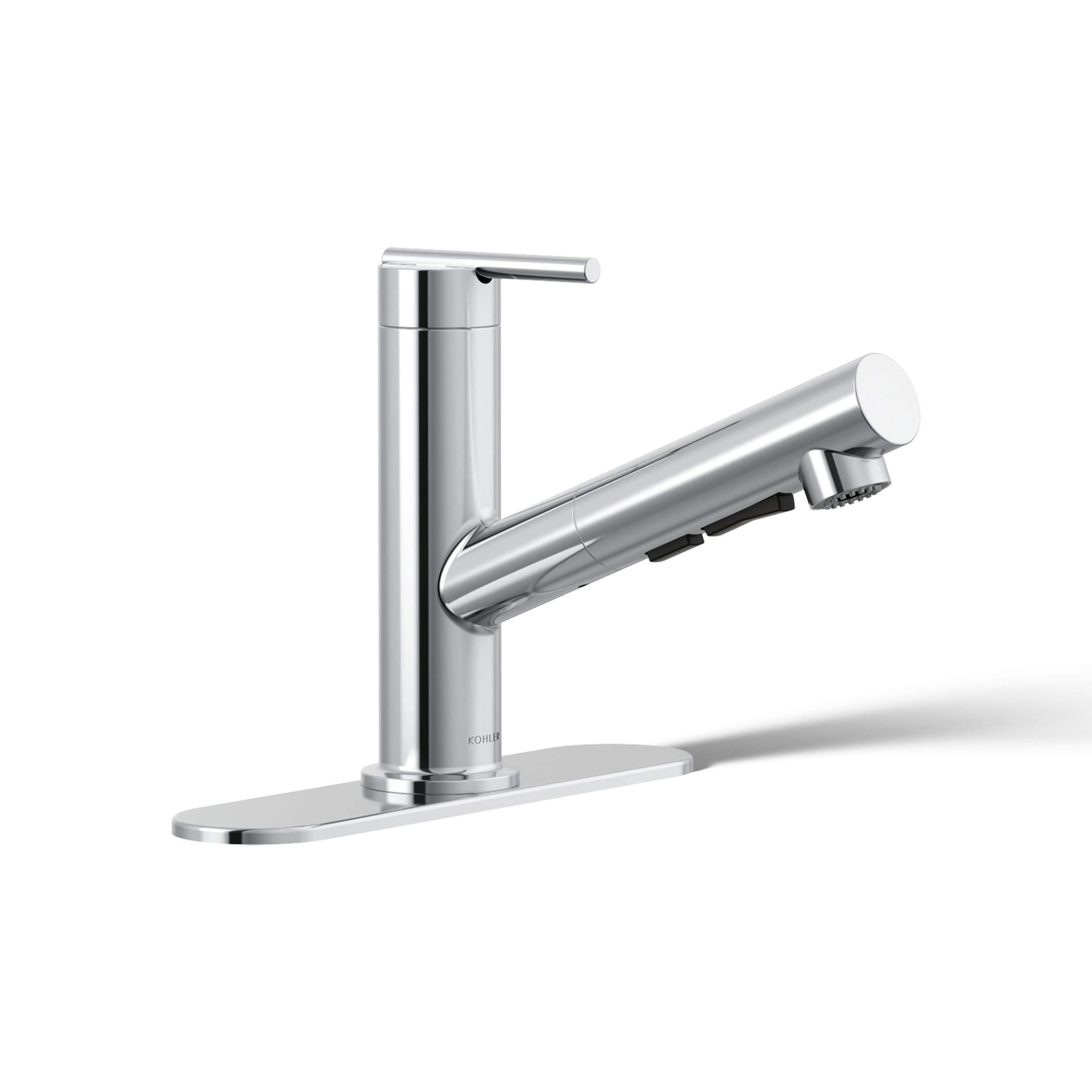 KOHLER 22976-CP Crue Pull-Out Kitchen Faucet, Laundry Faucet with