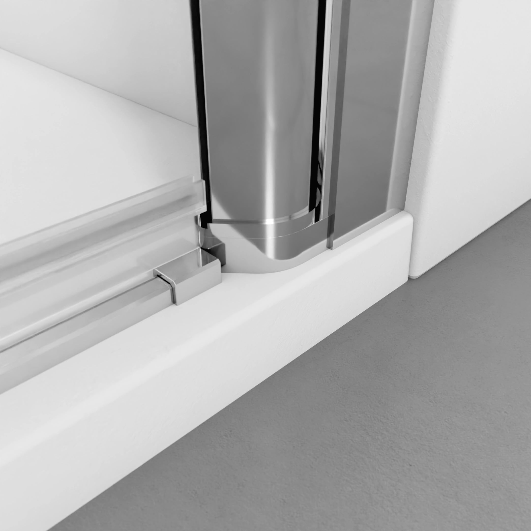 BELLOBATH Box Doccia Battente Argento Lucido 56-59 cm