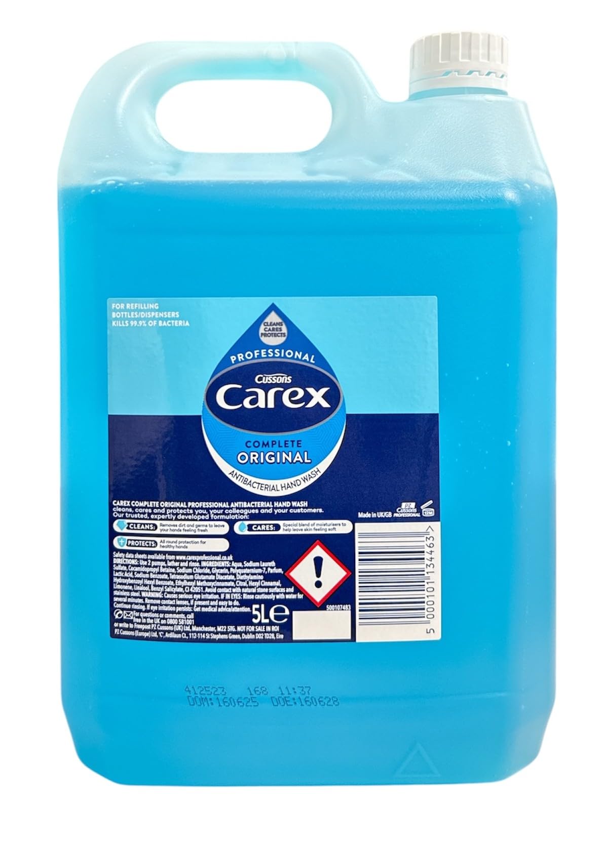 Original Professional Antibacterial Hand Wash - Kills 99.9% of Bacteria & Viruses, Dermatologically Tested Liquid Soap that Cleans, Cares & Protects Hands, 5 Litre