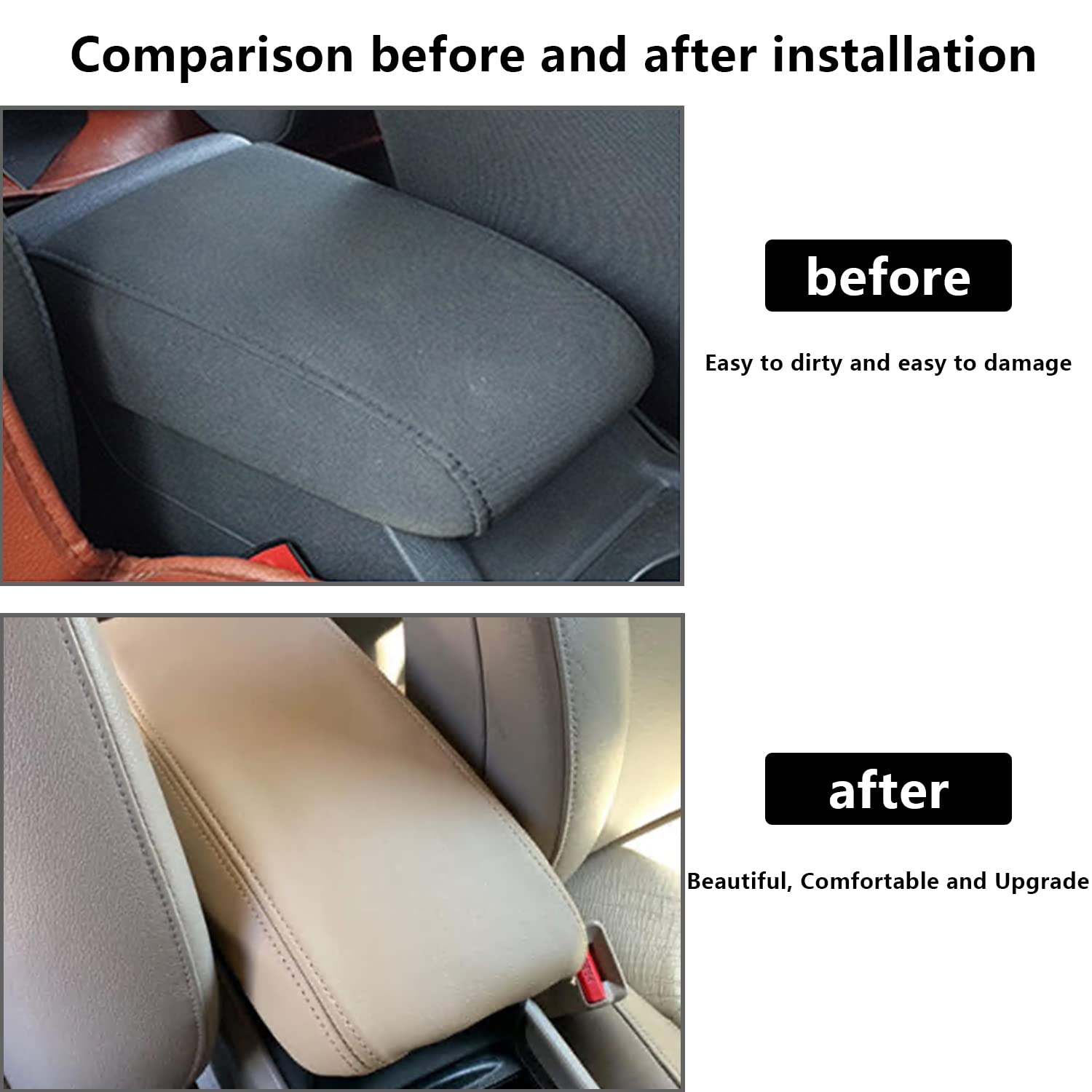 Gray Microfiber Leather Armrest Covers For 2006-2011 Honda Civic Sedan (Center Console & Doors)