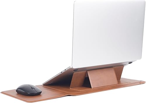 Miniatura 7 de Funda para portátil con soporte de 13 a 14 pulgadas de piel para laptop con alfombrilla para mouse, funda protectora para computadora portátil