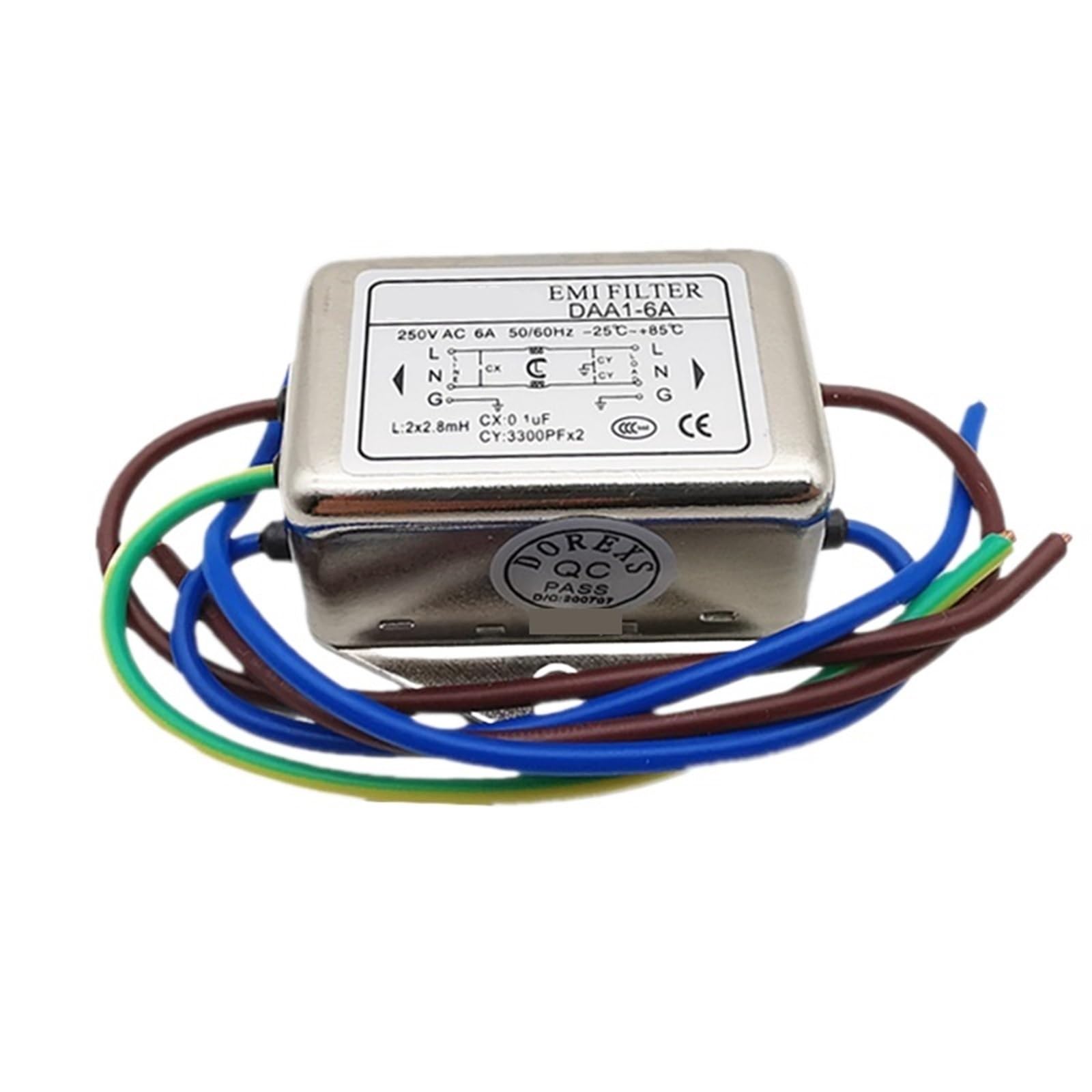 Filtre de Puissance EMI monophasé DAA1-6A, purificateur électromagnétique Anti-interférence 220V 6A(DAA1-6A Same Direction)