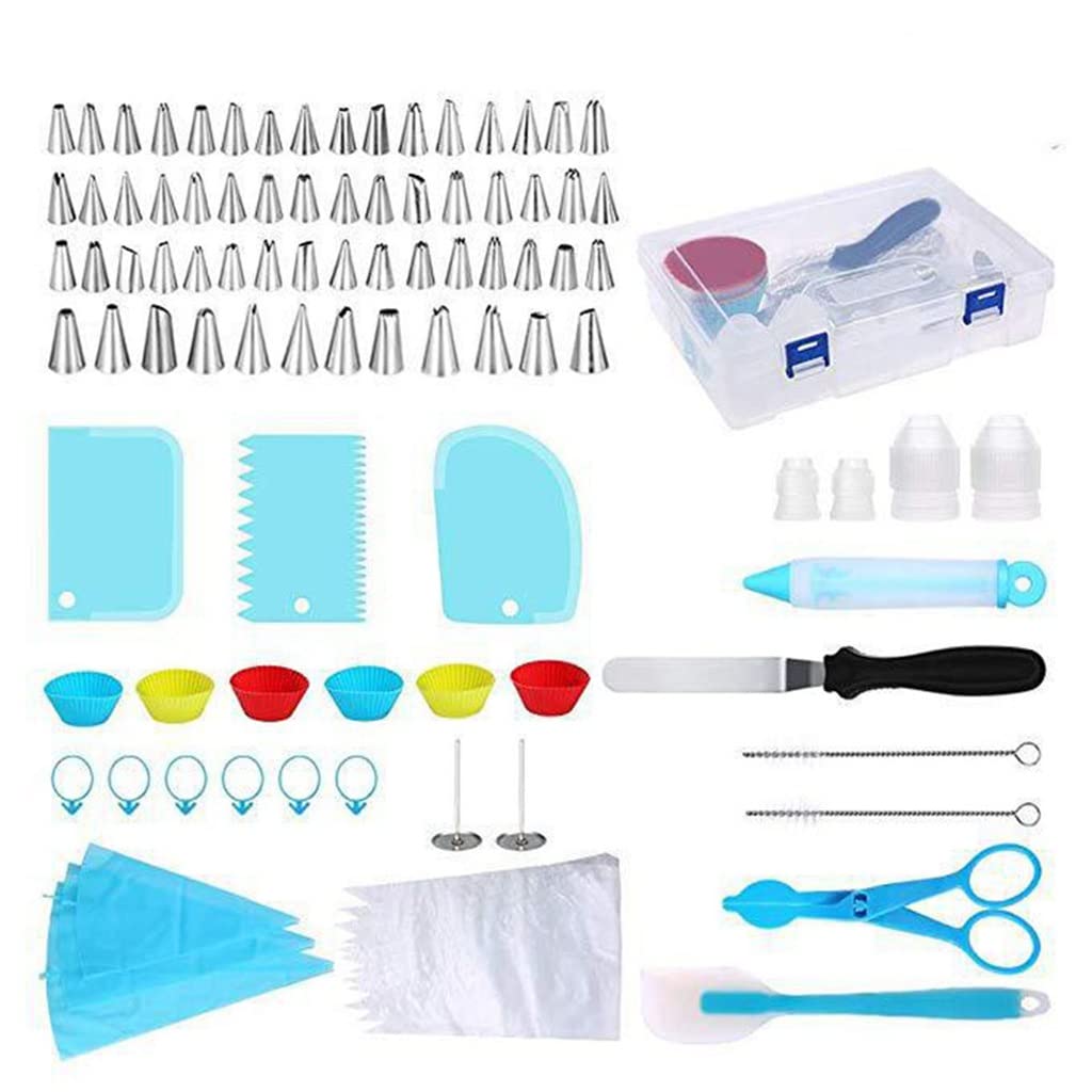 Kit de 102 Piezas para Decorar Pasteles: Incluye moldes para Cupcakes, boquillas, Mangas pasteleras y espátulas. Ideal para Principiantes.