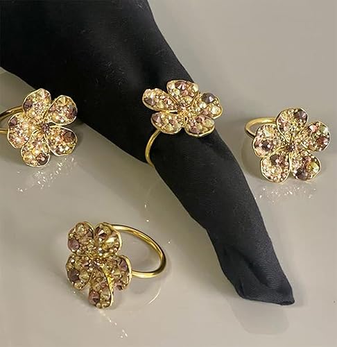 Miniatura 6 de mAmy Juego de 4 servilleteros con diseño de flores de otoño