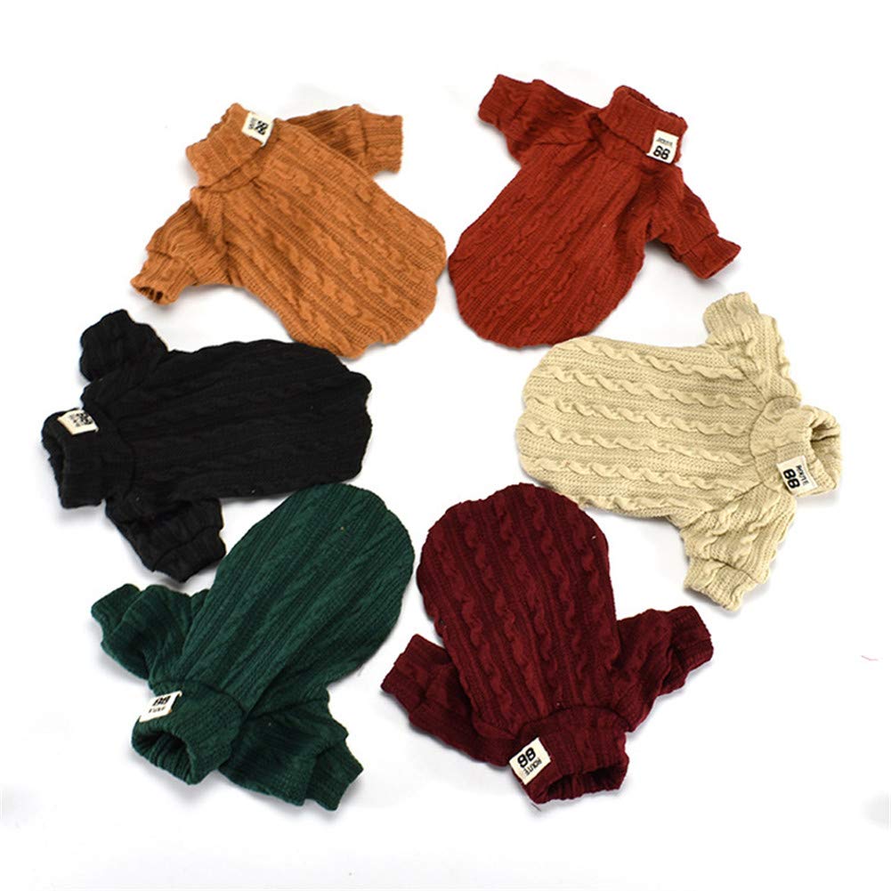 Pet chaud pull à col roulé, vêtements de bouledogue français, manteaux pour chiens, petits et moyens chiens sur des vêtements, des cadeaux pour animaux de compagnie de mode, six styles XS-L,5,L