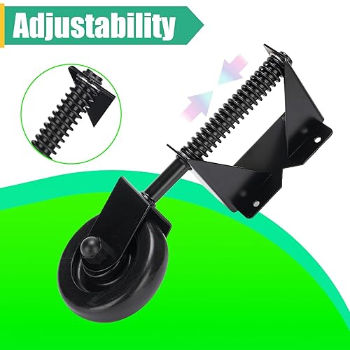 Miniatura 3 de Kit de ruedas de puerta de 4.3 pulgadas con resorte para cercas de madera o rueda de puerta de granja, soporte de puerta enrollable resistente para