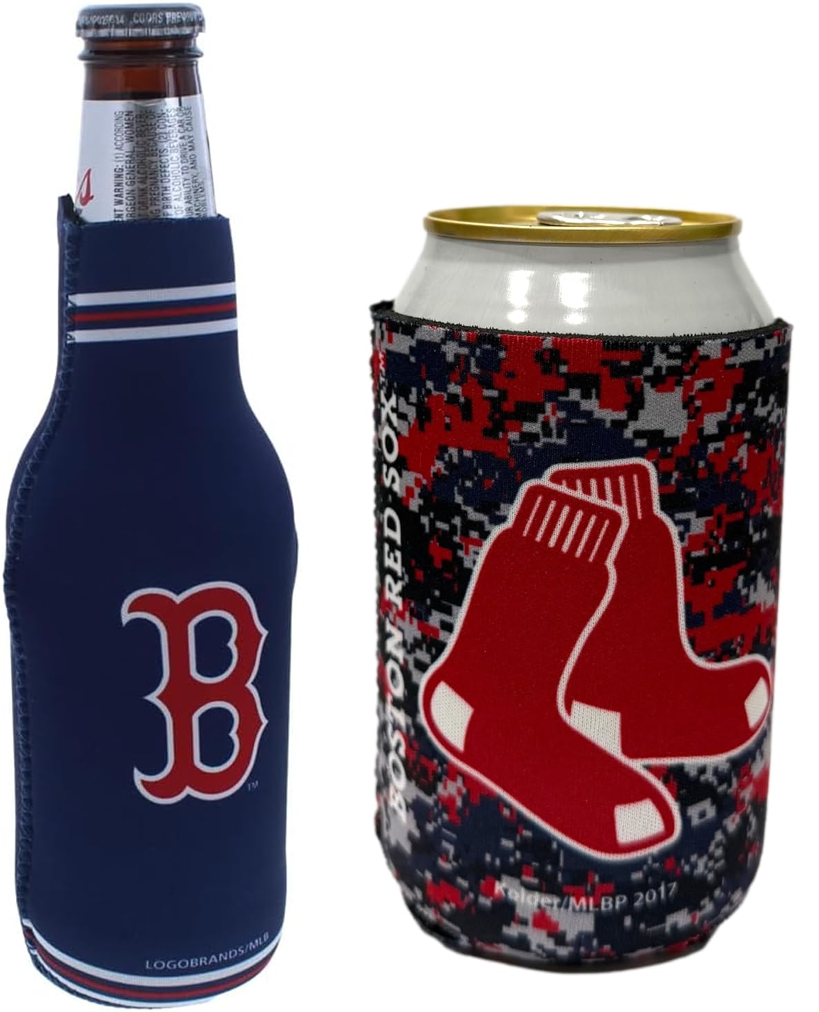 MLB Baseball Can & Bottle Holder Insulator Beverage Cooler (Boston Red Sox - Krazy Kover / Kaddy) — image 1