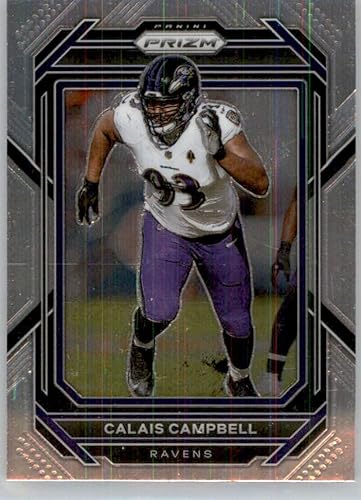 2022 Panini Prizm Football #25 Calais Campbell Baltimore Ravens Official NFL Trading Card (Stock Photo shown, card is in Near Mint to Mint Condition)