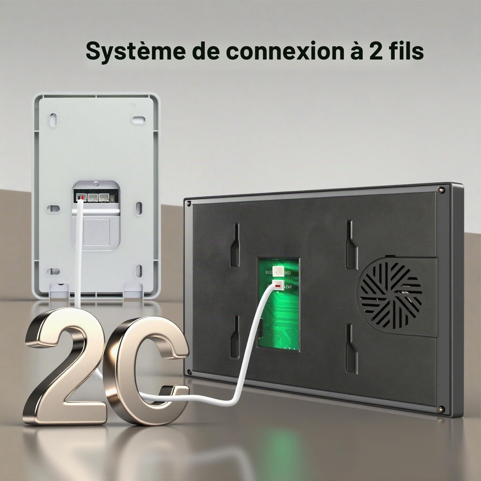 2 Fils WiFi Tuya Système Interphone Vidéo pour la Maison, Caméra de Sonnerie Vidéo 1080P HD avec Moniteur d'écran Tactile de 7 Pouces, Audio Bidirectionnel, Débloquage de APP/Carte RFID