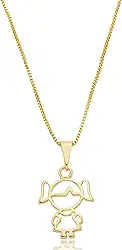 Colar Semijoia Mãe Pingente 1 Menina Filha Banhado A Ouro 18k