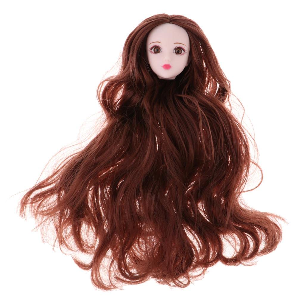 1/6 Female Ball Joint Doll Head Carving Sculpt with White Straight Hair Wig for BJD for MSD Doll-image-30