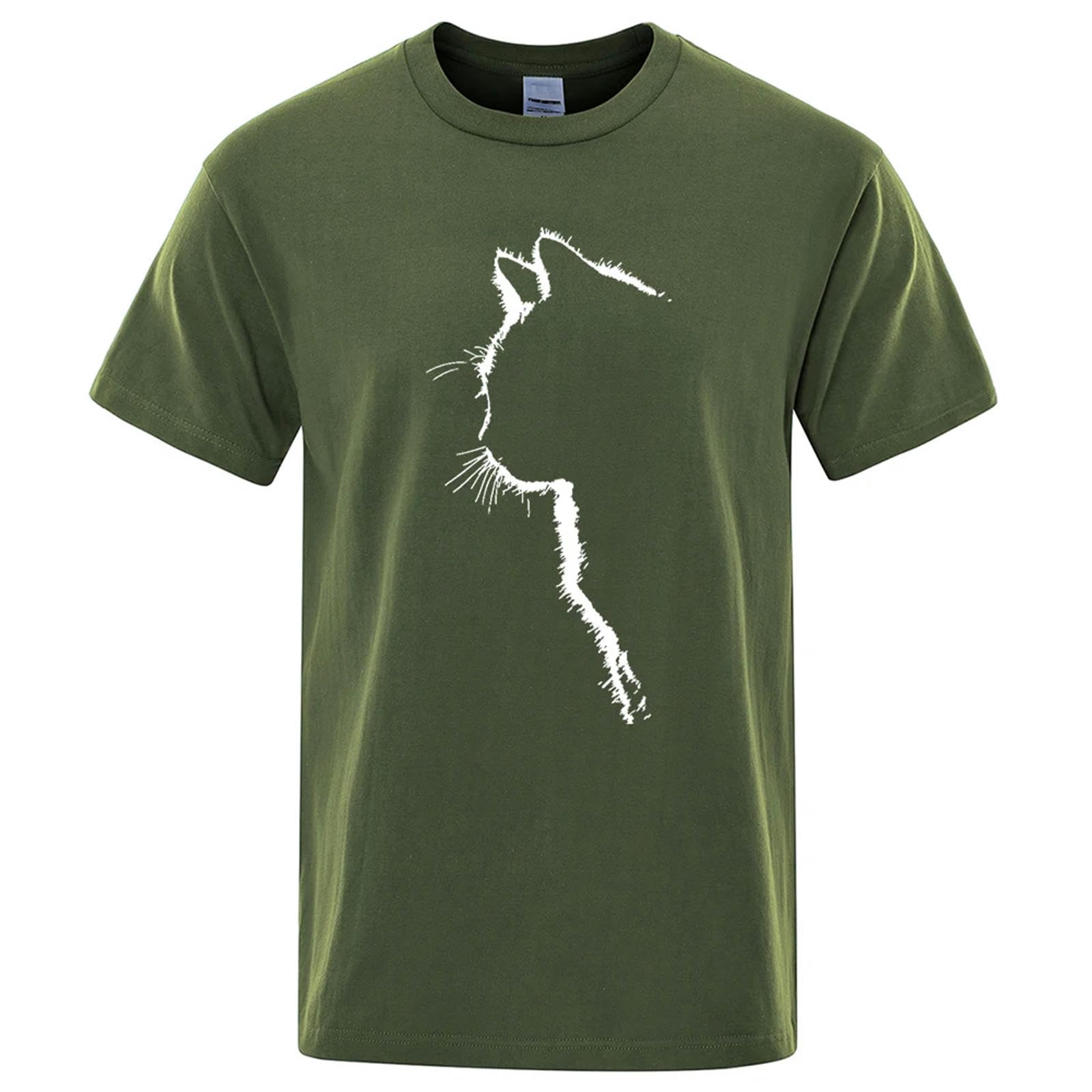 Męskie T-shirty Bawełniane T-shirty dla Mężczyzn Śmieszne Drukowane Zwierzęce Koszulki Ponadwymiarowa Luźna Koszulka Z Krótkim Rękawem Męska Hip Hop Street