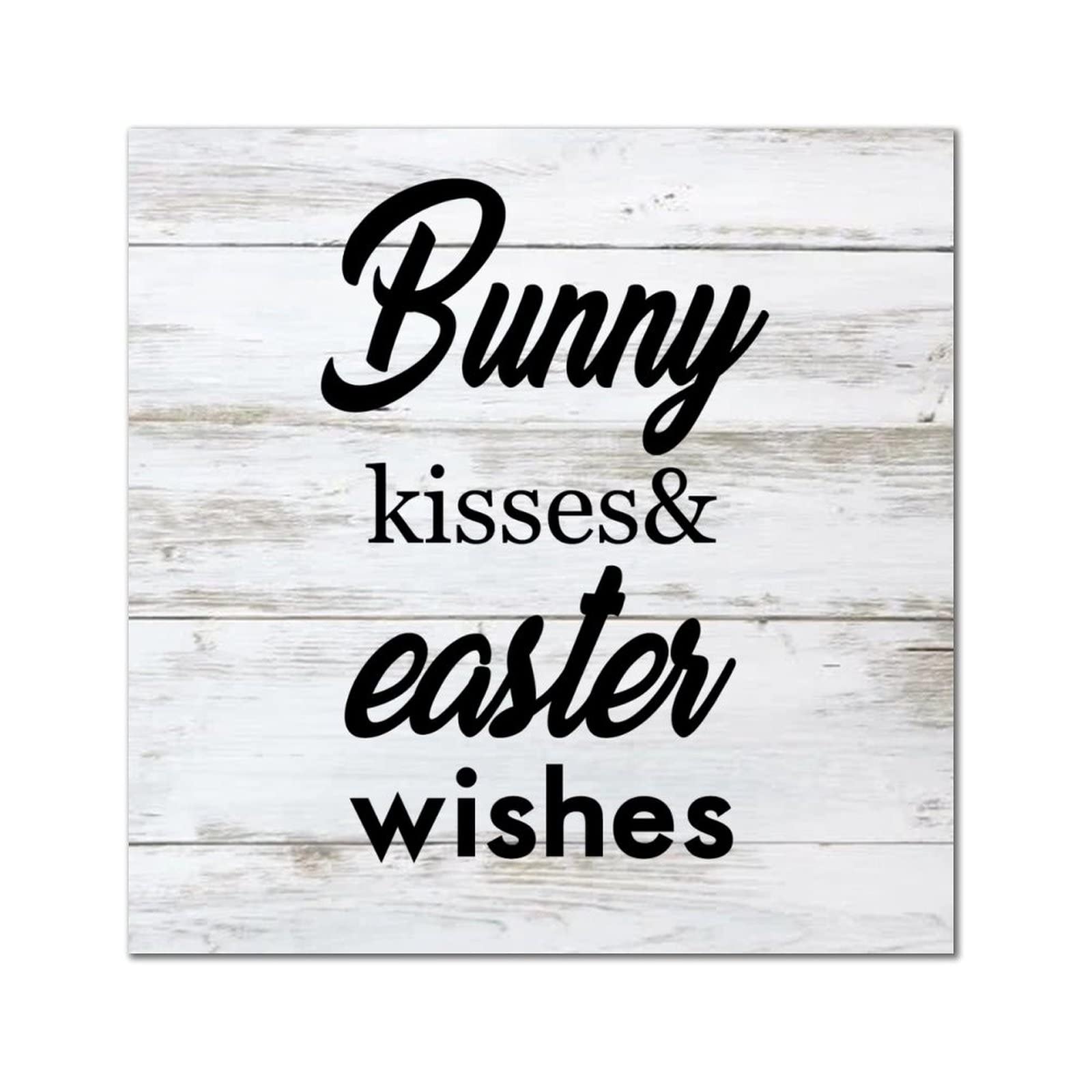 Suspension bois Bunny Kisses and Easter Wishes pour célébrer Pâques en famille