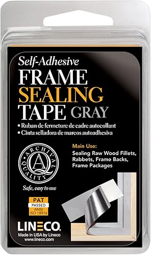 Lineco Cinta de sellado de marco gris 1.25 pulgadas x 24 pies