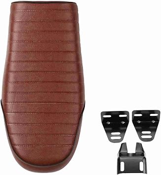 Motorcycle Cushion Motorcycle Seat,PU Leather Vintage Cafe Racer Refit Seat Flat Saddle Cushion for CG125 GN CG CB400SS Type C