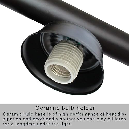 Miniatura 8 de Wellmet Lámpara de mesa de billar de 3 luces, lámpara colgante de isla de cocina retro vintage con pantalla negra mate, lámpara industrial moderna